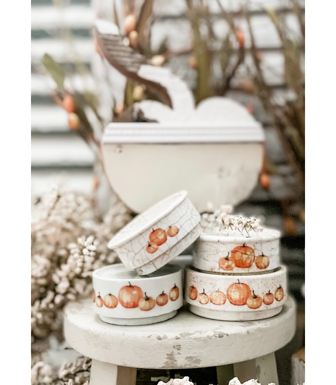 Antique English - Mini Ironstone riser w/ Pumpkin decal transfers - FALL 